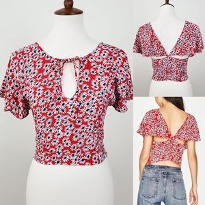 Zara Trafaluc Daisy Floral Crop Top
